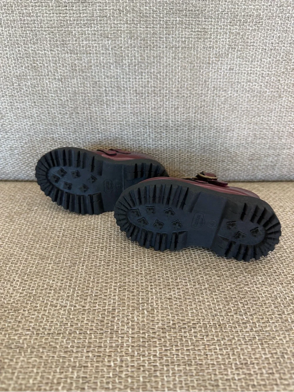 OshKosh B'gosh Burgundy Patent Double-Buckle Mary Janes